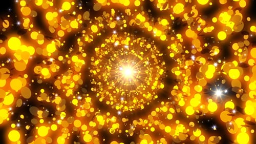 Golden Sparkling Particle Tunnel Loop Background