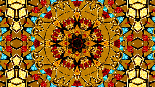Luxury Golden Jewel Kaleidoscope Ornate Animated Background