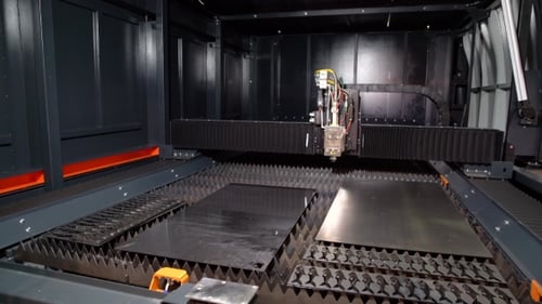 CNC Laser Cutting of Metal, Modern Industrial Technology.