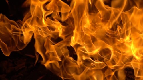 Golden Flames Dancing in a Dark Night