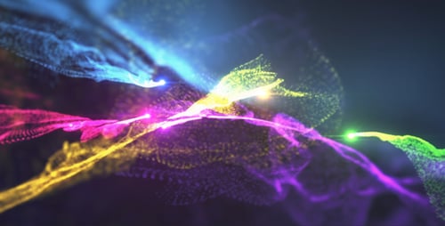 Abstract Glowing Particle Streams Transition Background