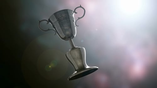 Elegant Silver Trophy Award Rotating Animation