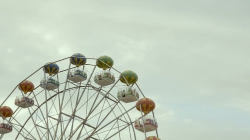 Big Wheel Carousel Attraction Slowly Rotating