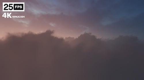 Flying Through Pastel Clouds at Sunset Time Lapse