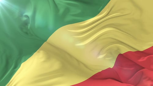 Republic of Congo Flag Waving Loopable Background Animation