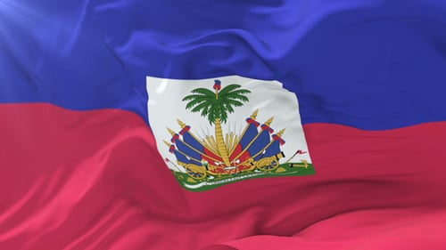Realistic Waving Haitian National Flag Animation