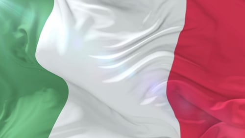Waving Italian Flag Seamless Loop