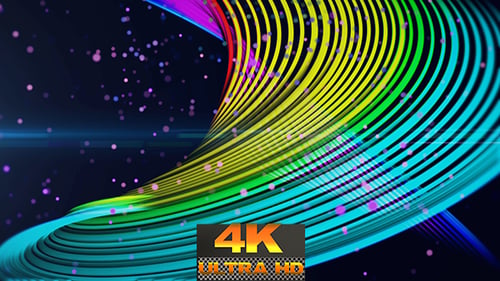 Abstract Swirling Rainbow Lines and Particles Background