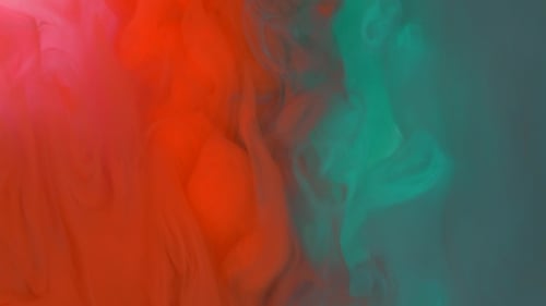 Abstract Ink Swirls in Red, Pink and Teal