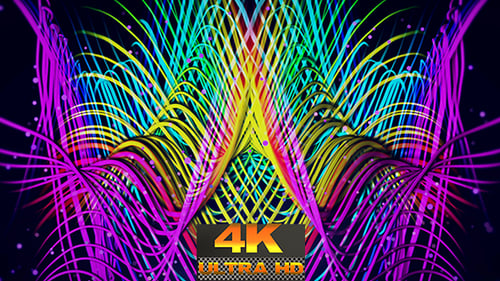 Abstract Neon Wavy Lines Glowing Digital Background