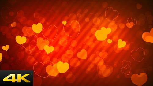 Romantic Red Background with Floating Love Hearts