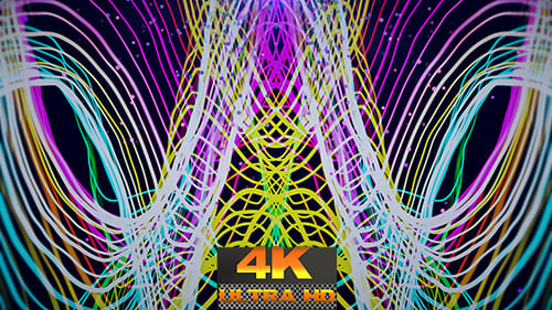 Vibrant Abstract Neon Wavy Lines Motion Graphics Loop