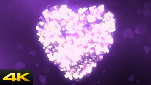 Sparkling Pink Heart Particle Animation Background
