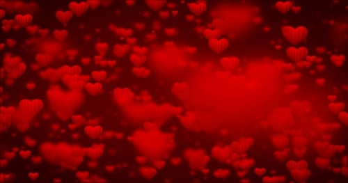 Loop Moving Red Heart Icons