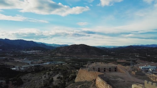 View From Air on Castle Sagunto Near Valencia