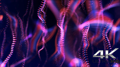 Magische rote und blaue Partikel leuchten 4k