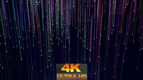 Colorful Abstract Lines and Particles Flowing Downward Background Animation