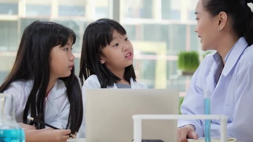 Study science in laboratory