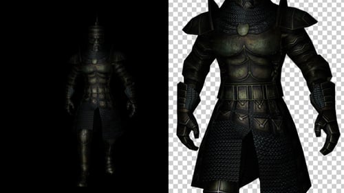 Armored Warrior Character Walk Cycle 3D Animation