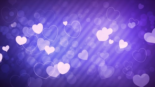 Floating Abstract Hearts and Bokeh Animated Love Background