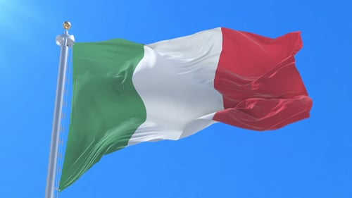 Realistic Waving Italian Flag Animation