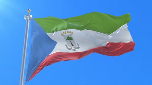 National Flag of Equatorial Guinea Waving Seamlessly