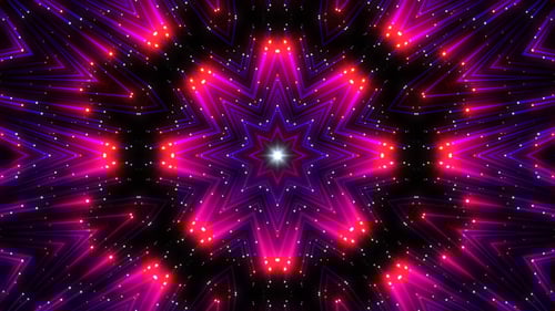 Abstract Glowing Star Kaleidoscope Visual Effect
