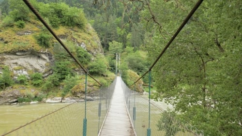 Suspension Bridge Over the River