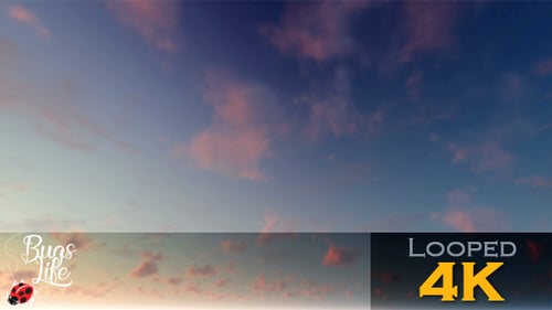 Serene Sky with Moving Pink Clouds Time-lapse