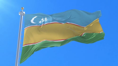 Drapeau Karakalpakstan ondulant