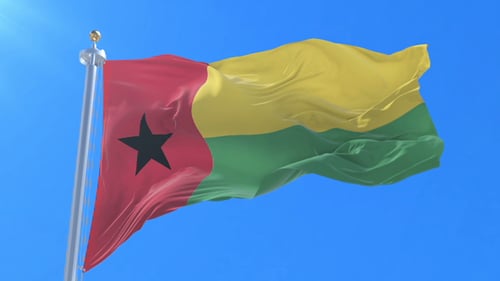 Flagge von Guinea Bissau weht
