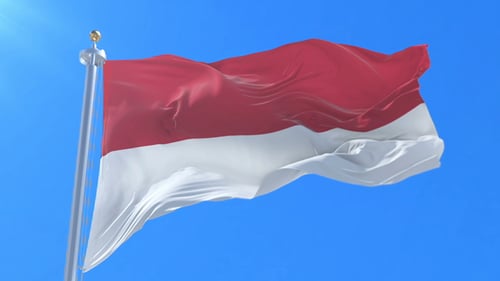 Flagge von Indonesien weht