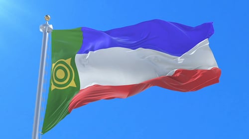 Realistic Flag Waving Animation on Clear Blue Sky