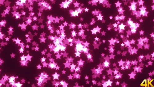 Glowing Pink Star Particles Falling Seamless Loop