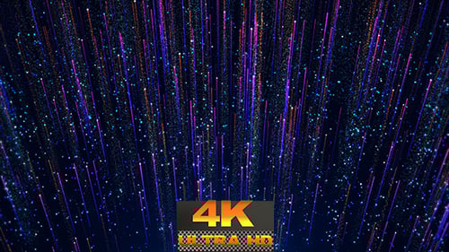 Abstract Vertical Glowing Particle Stream Motion Background