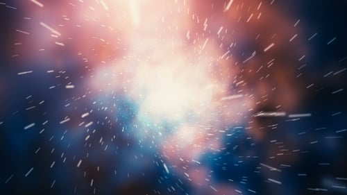 Abstract Hyperspace Travel Animation Through Colorful Cosmic Tunnel