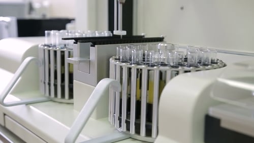 Laboratory Machine for Analysis of Urinalysis Test Tubes