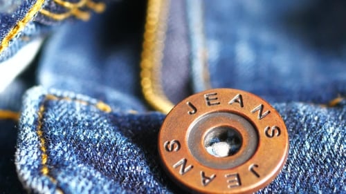 Jeans Button and Zipper Macro Close Up