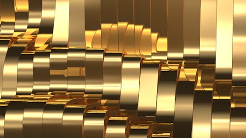 Abstract Seamless Looping Golden Metallic Waves Background
