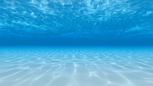Animated Underwater Scene with Shimmering Sunlight on Sandy Seabed