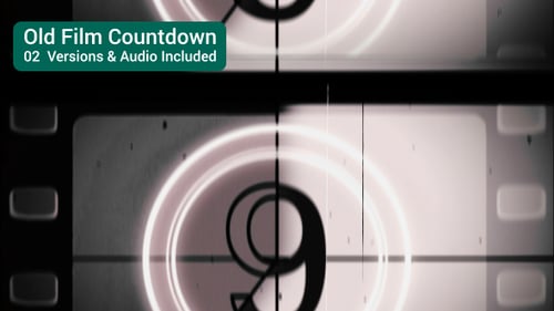 Old Film Projector Countdown with Grunge Scratches