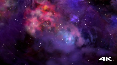 Vibrant Cosmic Nebula with Twinkling Stars Background Animation Loop
