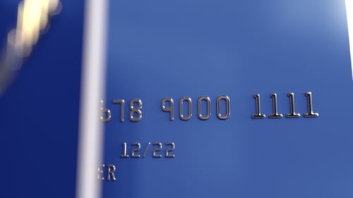 Rotating Blue Bank Cards