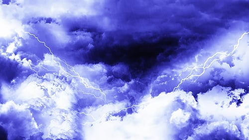 Dramatic Storm Clouds with Lightning Flashes Background