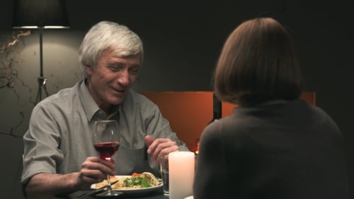 Senior Couple on a Romantic Date in Restaurant