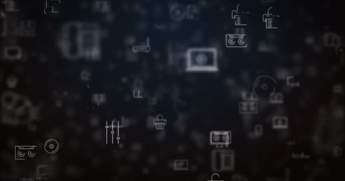 Loop Moved Technology Icons Background