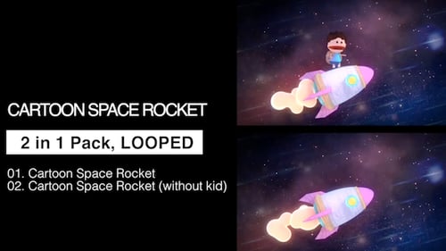 Cartoon-Weltraumrakete 2 in 1 Packung