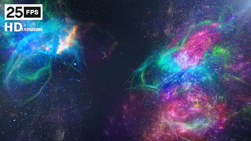Vibrant Abstract Nebula and Starfield Space Background Loop