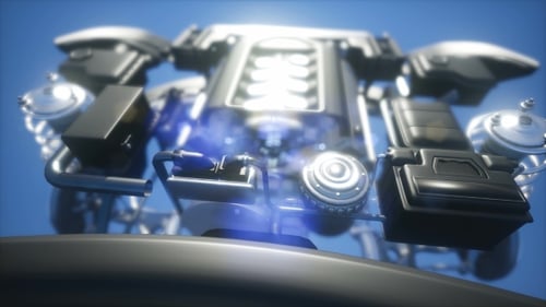 Detaillierter Automotor und andere Teile