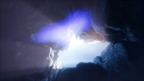 Sonnenlicht in der geheimnisvollen Höhle